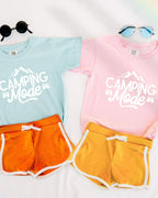 Camping Mode Kids Garment-Dyed T-Shirt – Nature Hiking Youth Outdoor Adventure Tee