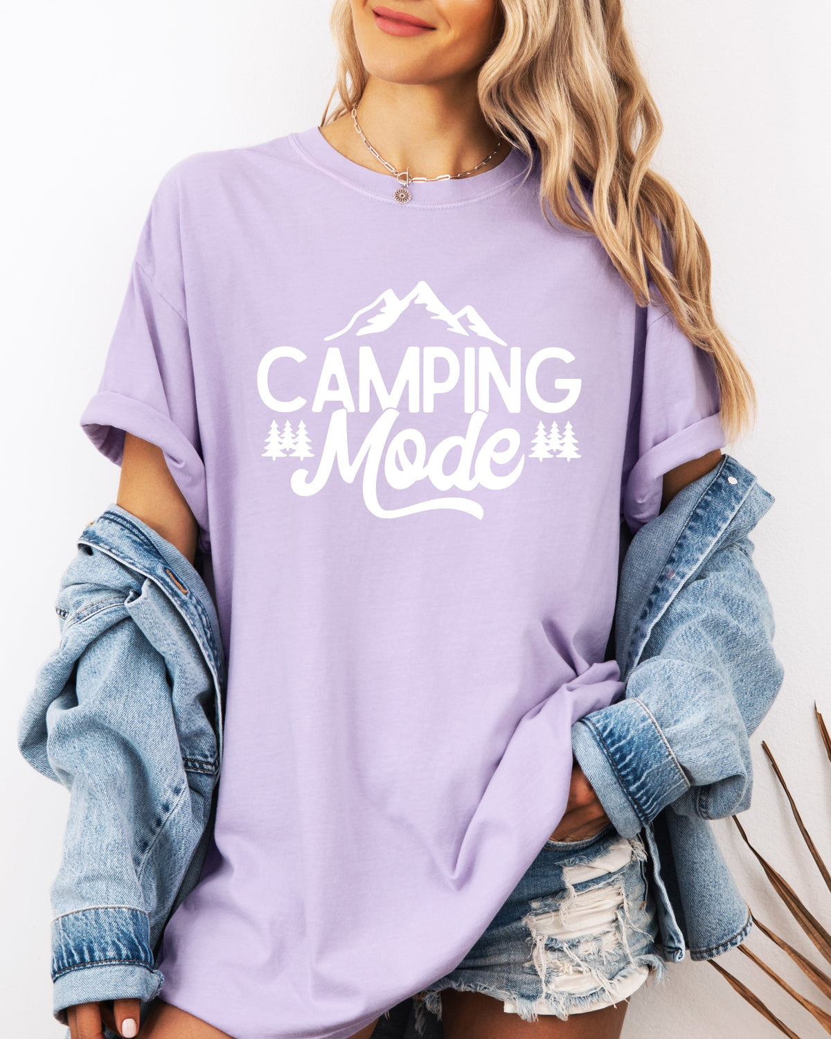 Camping Mode Nature Garment Dyed T-Shirt – Hiking Outdoor Adventure Graphic Tee