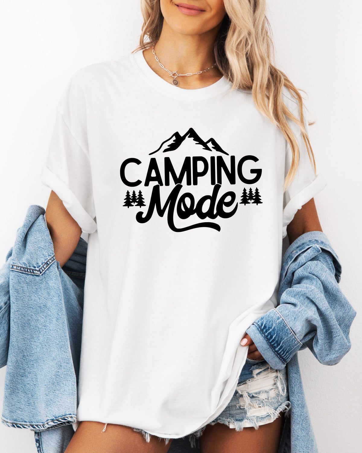 Camping Mode Nature Garment Dyed T-Shirt – Hiking Outdoor Adventure Graphic Tee