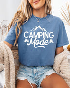 Camping Mode Nature Garment Dyed T-Shirt – Hiking Outdoor Adventure Graphic Tee