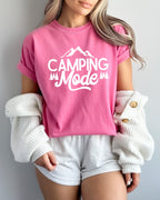 Camping Mode Nature Garment Dyed T-Shirt – Hiking Outdoor Adventure Graphic Tee