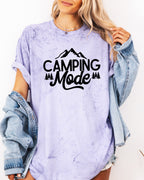 Camping Mode Nature Garment Dyed T-Shirt – Hiking Outdoor Adventure Graphic Tee