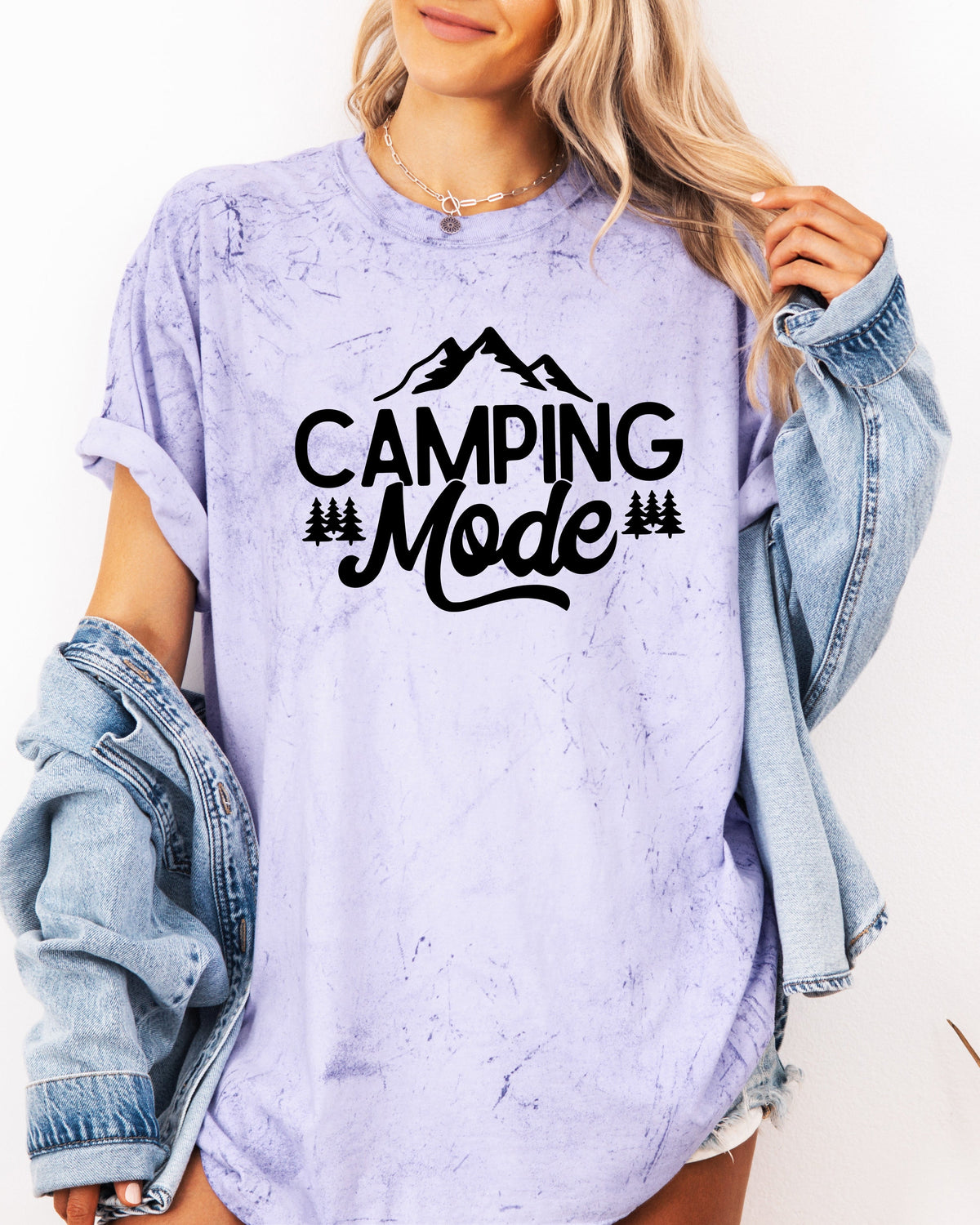 Camping Mode Nature Garment Dyed T-Shirt – Hiking Outdoor Adventure Graphic Tee