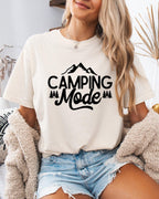 Camping Mode Nature Garment Dyed T-Shirt – Hiking Outdoor Adventure Graphic Tee