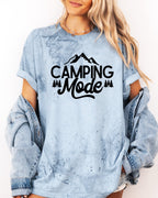Camping Mode Nature Garment Dyed T-Shirt – Hiking Outdoor Adventure Graphic Tee