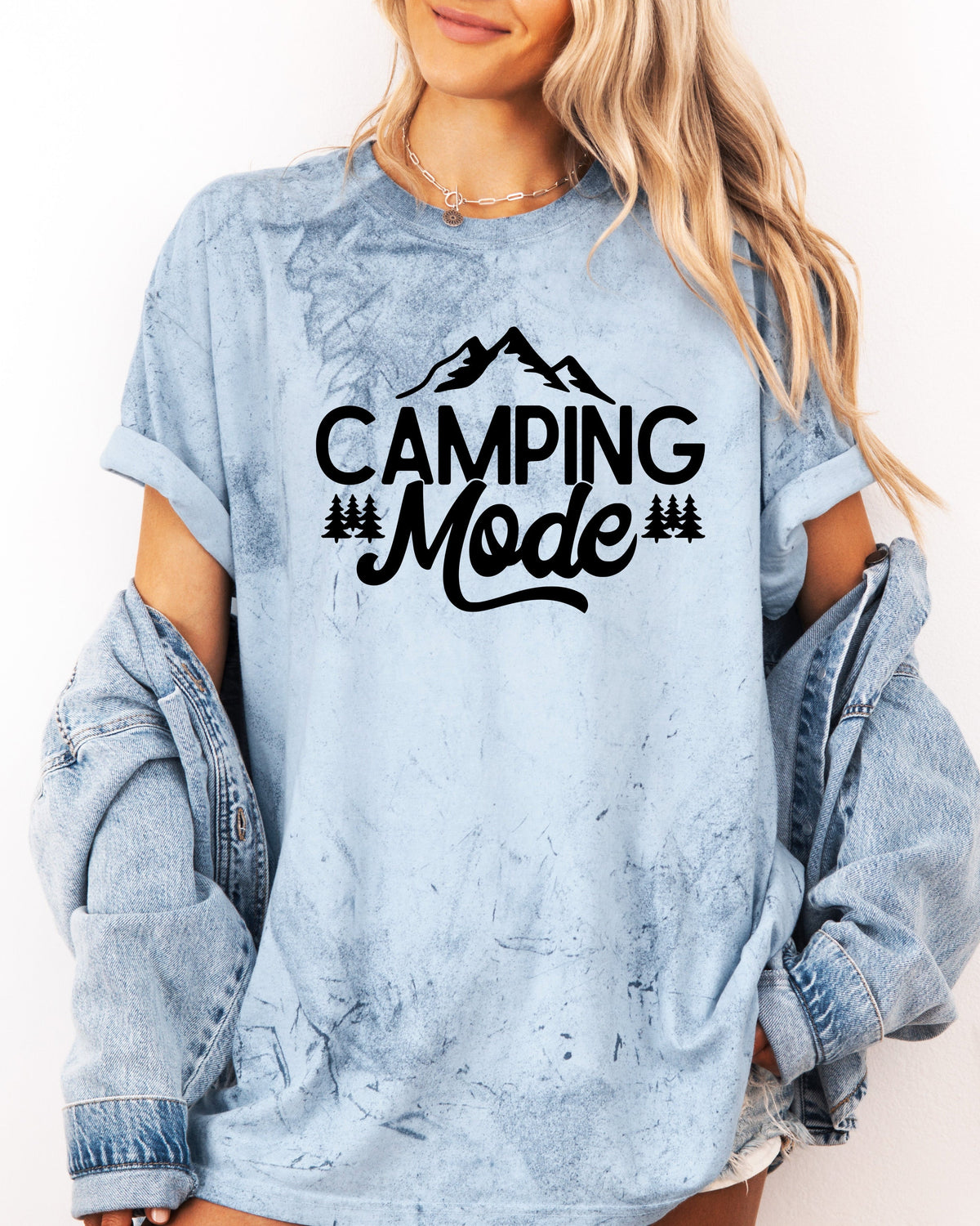 Camping Mode Nature Garment Dyed T-Shirt – Hiking Outdoor Adventure Graphic Tee