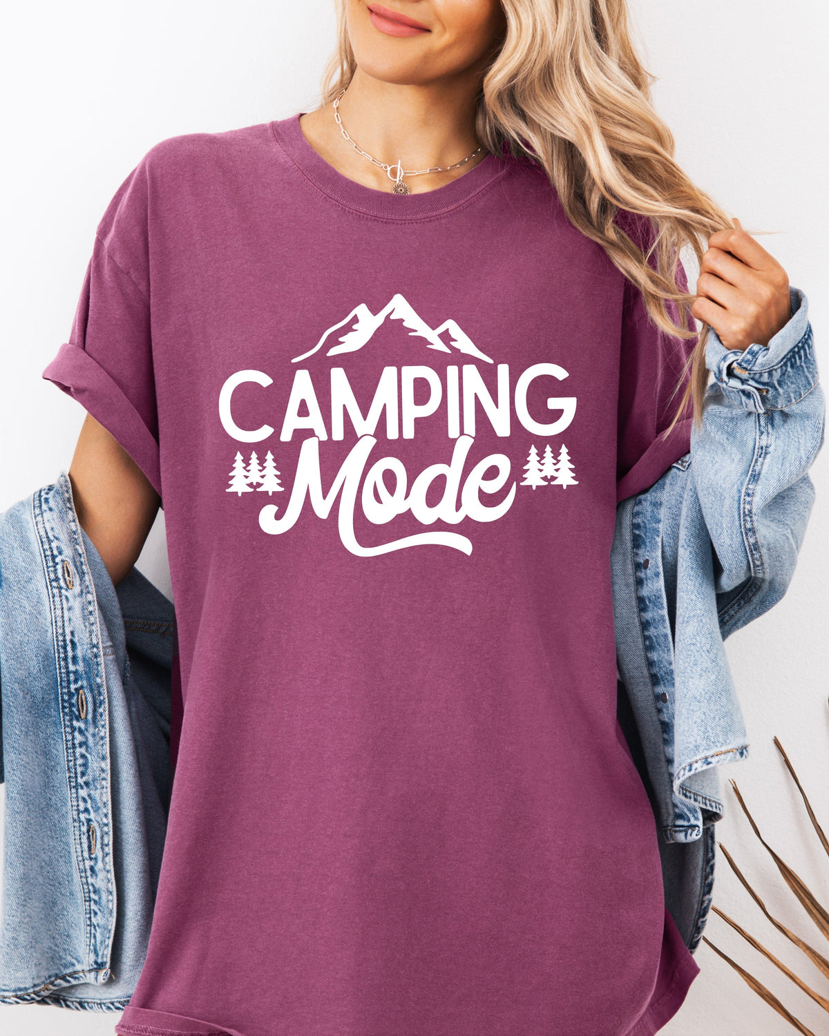 Camping Mode Nature Garment Dyed T-Shirt – Hiking Outdoor Adventure Graphic Tee