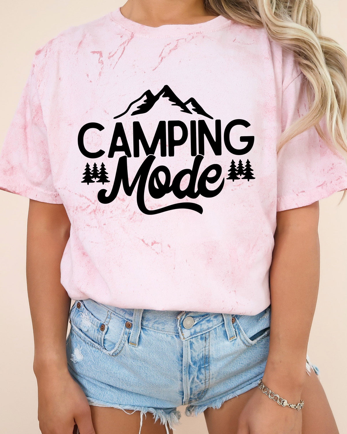 Camping Mode Nature Garment Dyed T-Shirt – Hiking Outdoor Adventure Graphic Tee