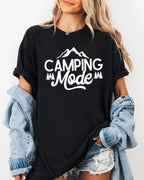 Camping Mode Nature Garment Dyed T-Shirt – Hiking Outdoor Adventure Graphic Tee