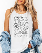 Camping Mountain Sketch Comfort Colors Tank Top – Hiking Nature Outdoor Graphic