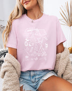 Camping Sketch Nature Garment Dyed Shirt – Hiking Outdoor Adventure Graphic Tee