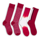 Cardinal / White Mixed Socks 4 Pack -B