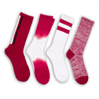 Cardinal / White Mixed Socks 8 Pack