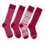 Cardinal / White Dress Socks 4-Pack