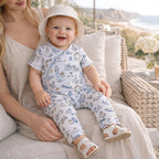 Seashore Baby Zipper Romper – Bamboo with Convertible Cuffs