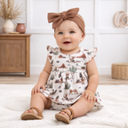 Baby Girl Skirted Bamboo Bodysuit – Cactus Trails 0-3M & 9-12M