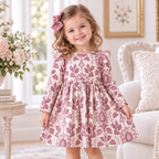 Floral Tapestry Twirl Dress-Bamboo Baby Girl