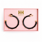 Hoops - Black with Gold Balls