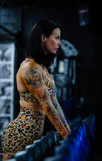 Women's High-Waisted Seamless Front Compression Training Shorts | Loaded Leopard