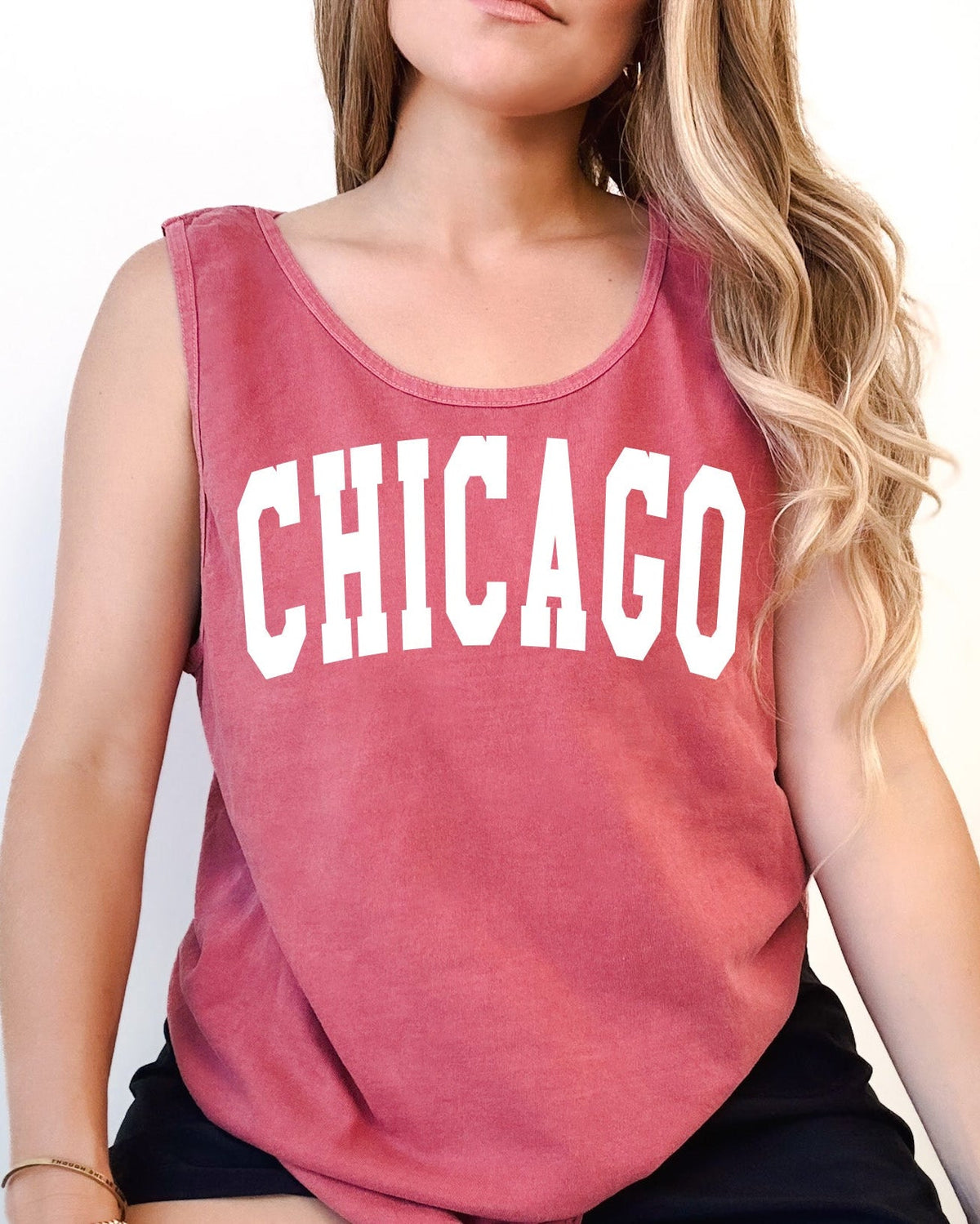 Chicago Illinois State City Comfort Colors Tank Top – USA Travel Graphic Summer Essential