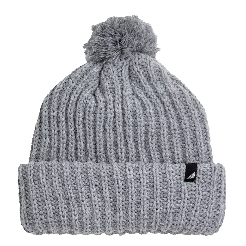 Child Acrylic Ribbed Cuff with Matching Pom Hat