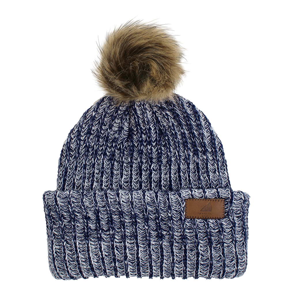 Child Acrylic Ribbed Cuff with Pom Hat