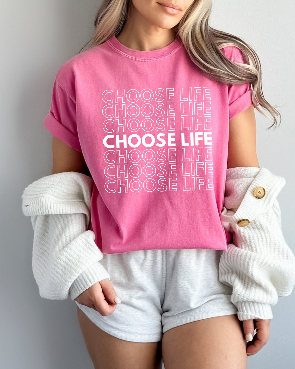 Choose Life Christian Comfort Colors Garment Dyed Christian T Shirt