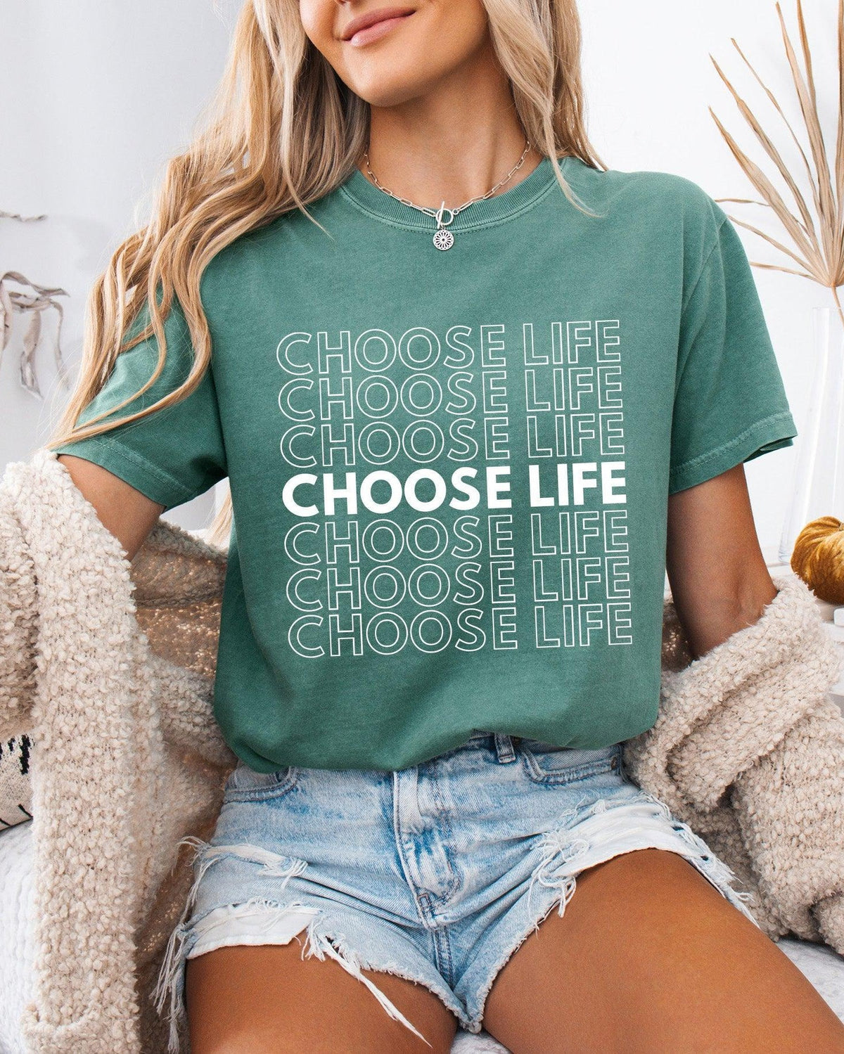 Choose Life Christian Comfort Colors Garment Dyed Christian T Shirt
