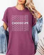 Choose Life Christian Comfort Colors Garment Dyed Christian T Shirt
