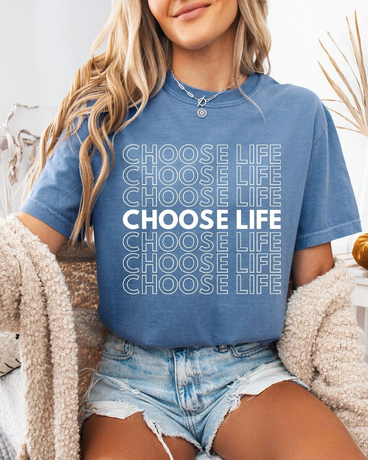 Choose Life Christian Comfort Colors Garment Dyed Christian T Shirt