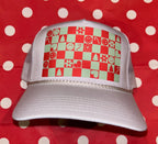 Christmas Checker Pattern Trucker Hat