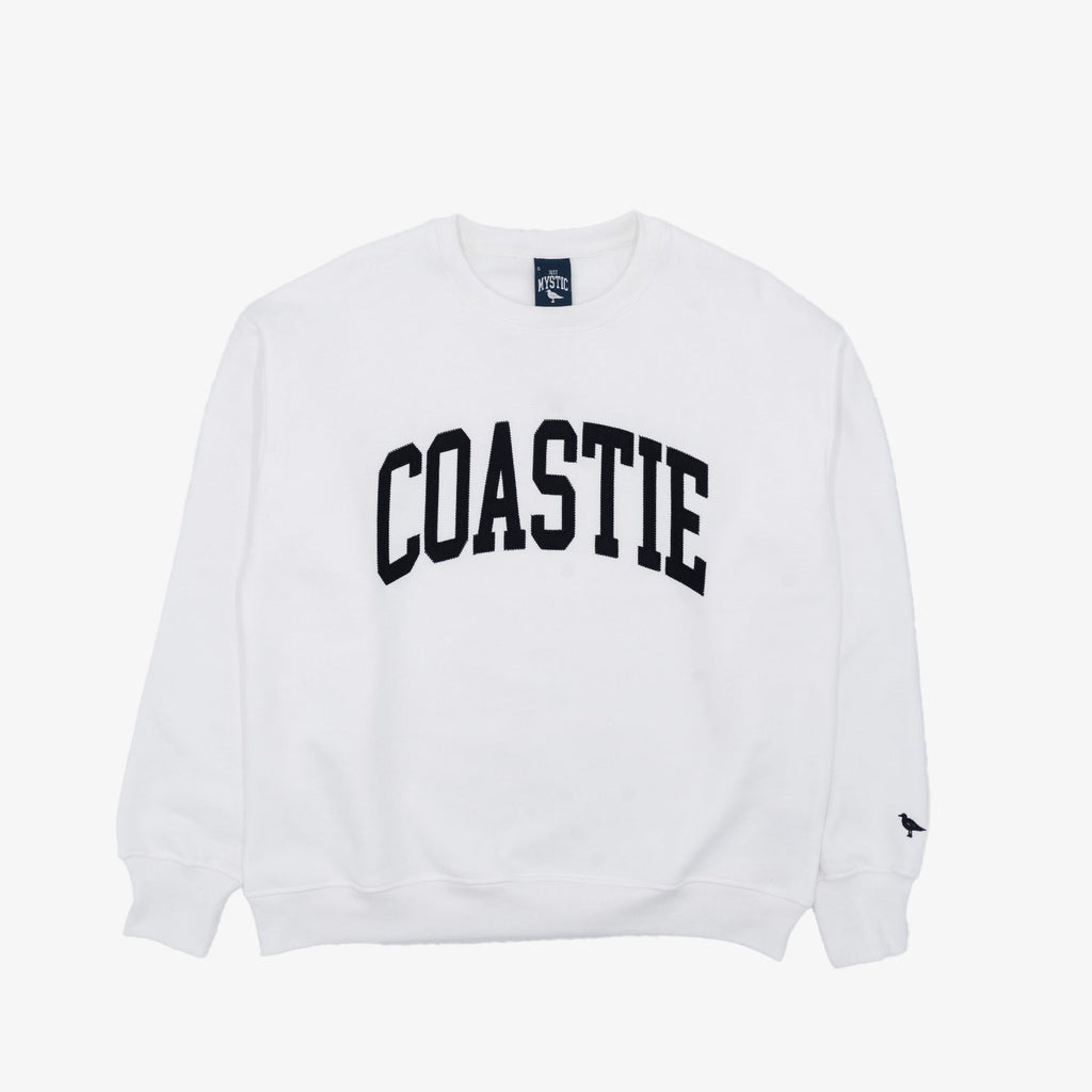 Coastie Embroidered Crewneck - White