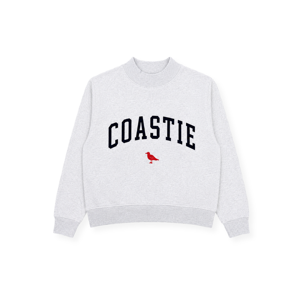 Coastie Embroidered Mockneck Sweatshirt