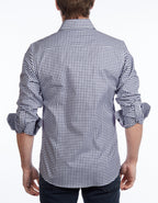 Contrast Collar Button-Up Shirt // Navy + Burgundy - Contemporary Fit - contrast  trimming- final sale