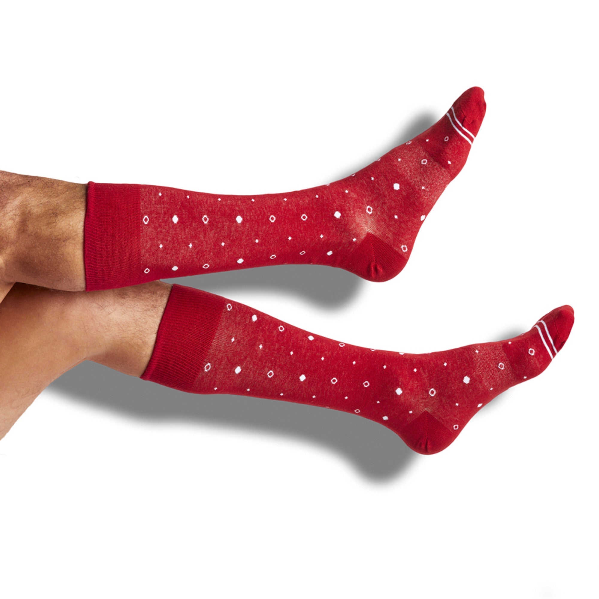 Crimson / White Dress Socks 4-Pack