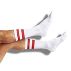 Crimson / White Mixed Socks 8 Pack