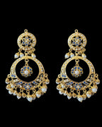 DNS202 sapphire pearl jadau necklace set with tika ( SHIPS IN 3 WEEKS )