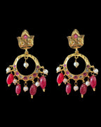 PS558 Hyderabadi / Nizami tirmani in fresh water pearls with chandbali( READY TO SHIP )