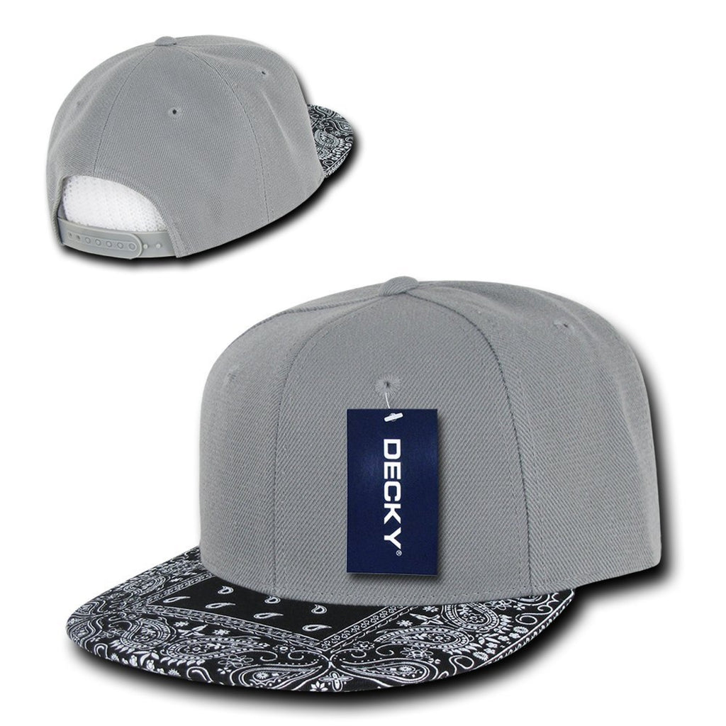 DECKY Bandanna Snapback, Grey/Black, One Size