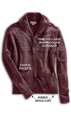 Men's Jacquard Knit Shawl Collar Cardigan Sweater