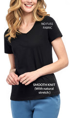 Women's Short Sleeve V-Neck T-Shirt — Wrinkle Resistant Cotton Blend