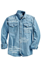 Men's Western Snap Button Shirt — Denim and Twill with Stitched Yoke