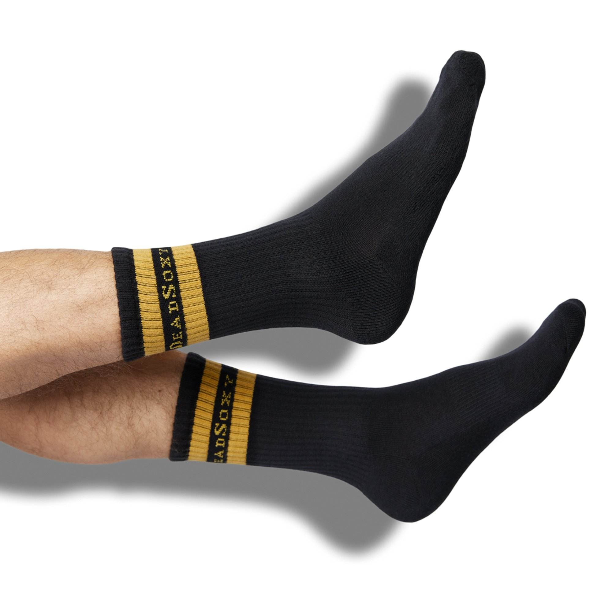Branded Casual Crew Socks - Black