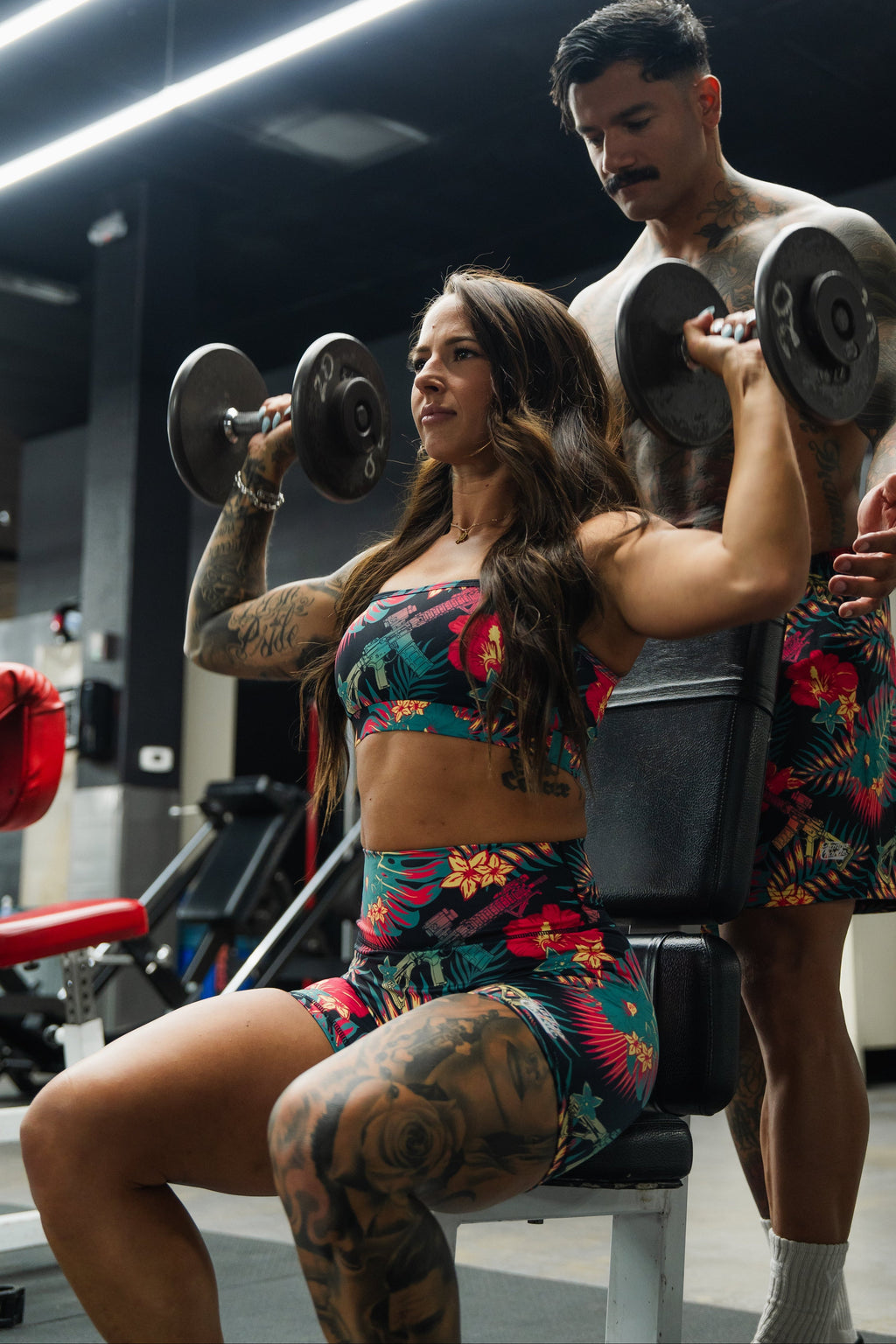 Cross Back Sports Bra | Tropical Assassin