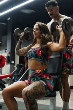 Cross Back Sports Bra | Tropical Assassin
