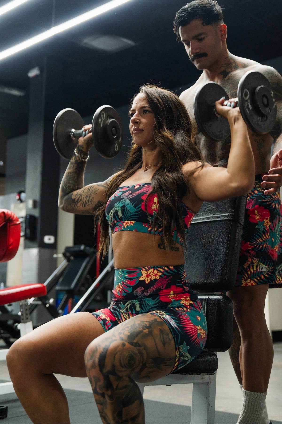 Cross Back Sports Bra | Tropical Assassin