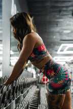Cross Back Sports Bra | Tropical Assassin