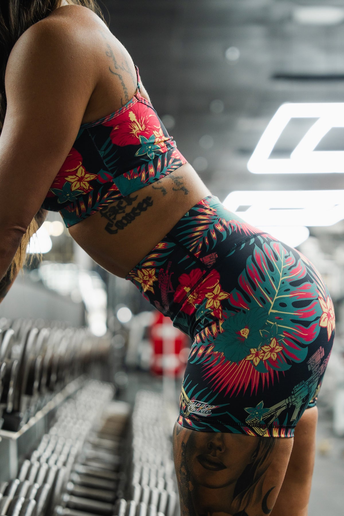 Cross Back Sports Bra | Tropical Assassin