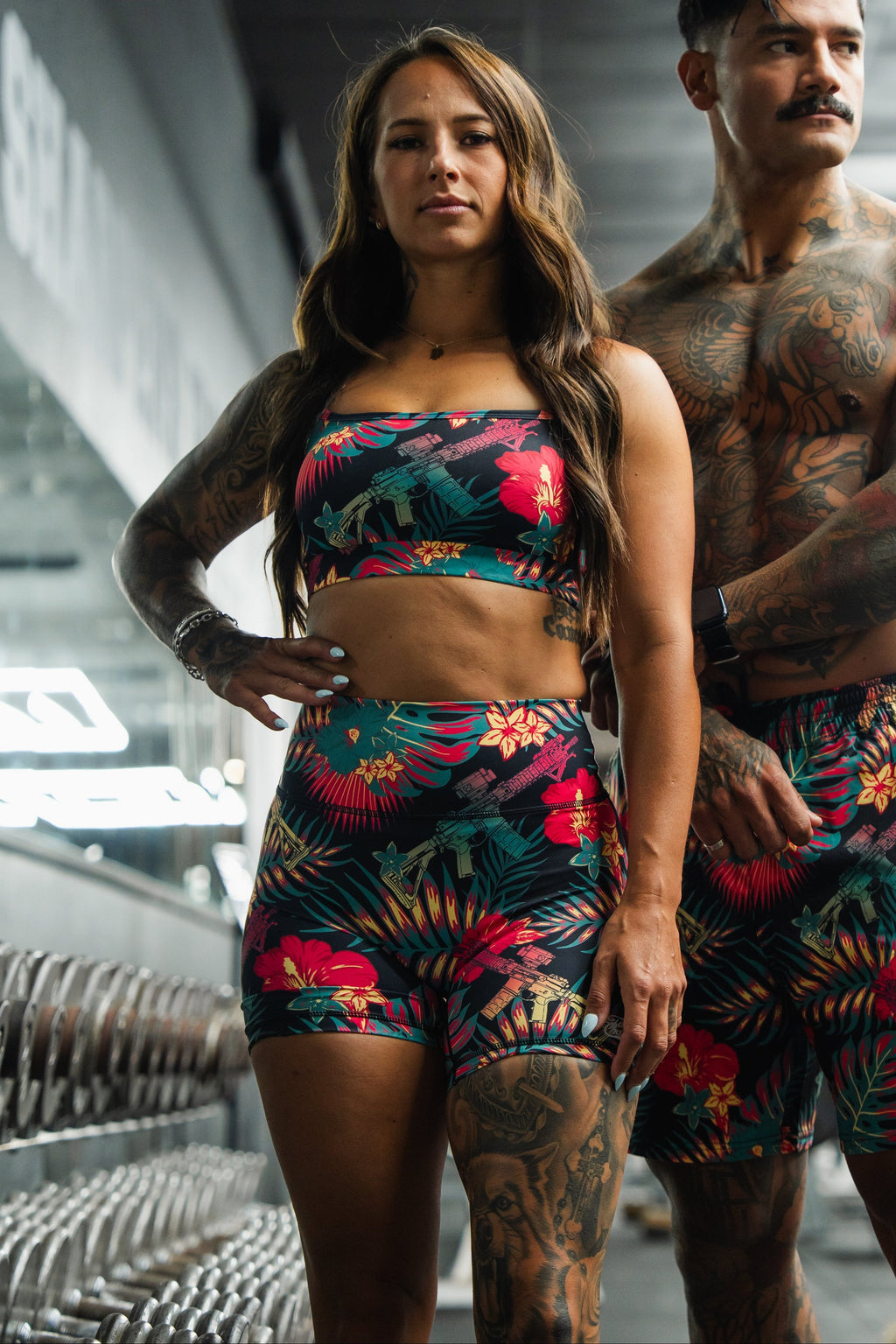 Cross Back Sports Bra | Tropical Assassin