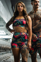 Cross Back Sports Bra | Tropical Assassin